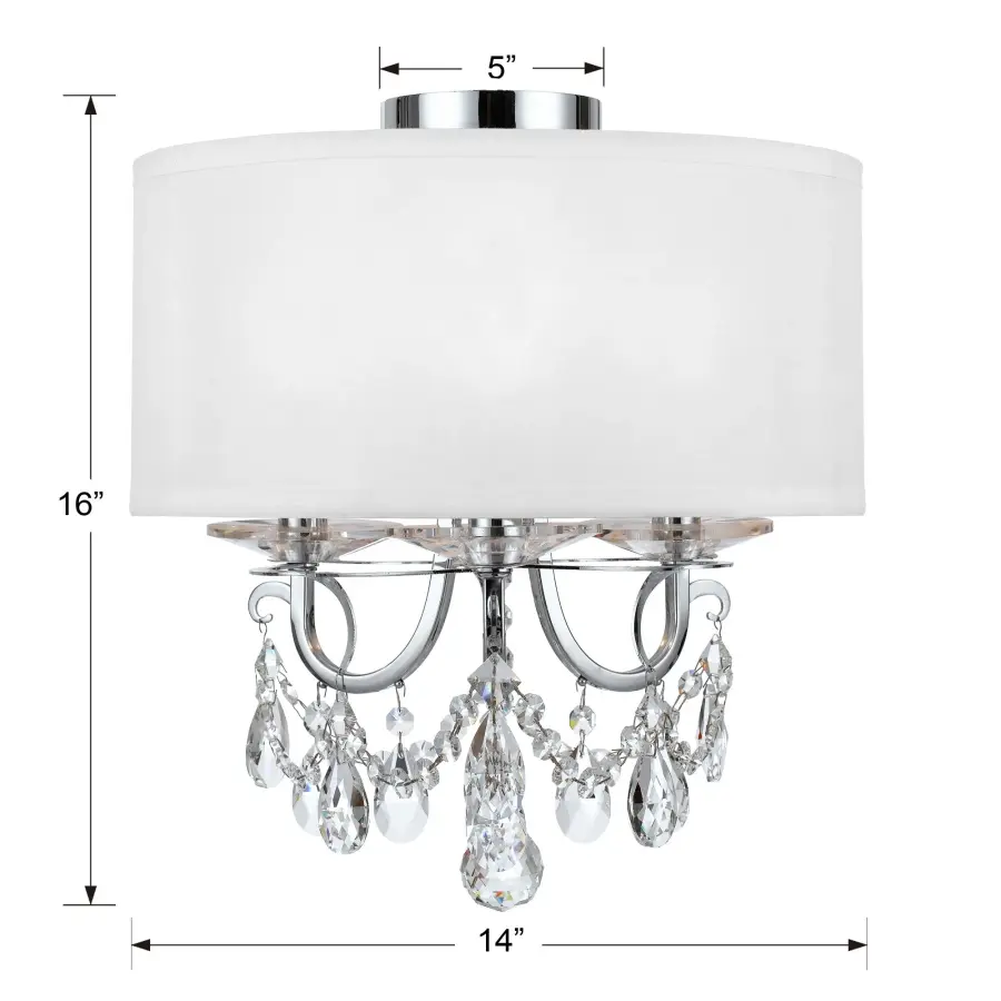 Othello 14" Semi Flush Mount in Polished Chrome - Image 11