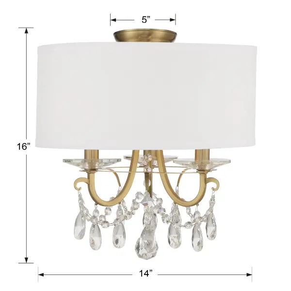 Othello 14" Semi Flush Mount in Polished Chrome - Image 5