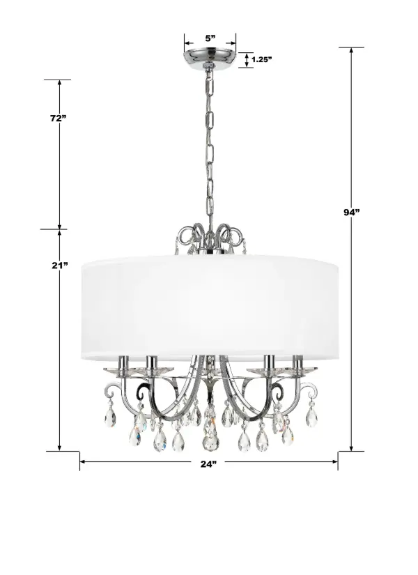Othello 24" Crystal Chandelier in Matte Black - Image 11