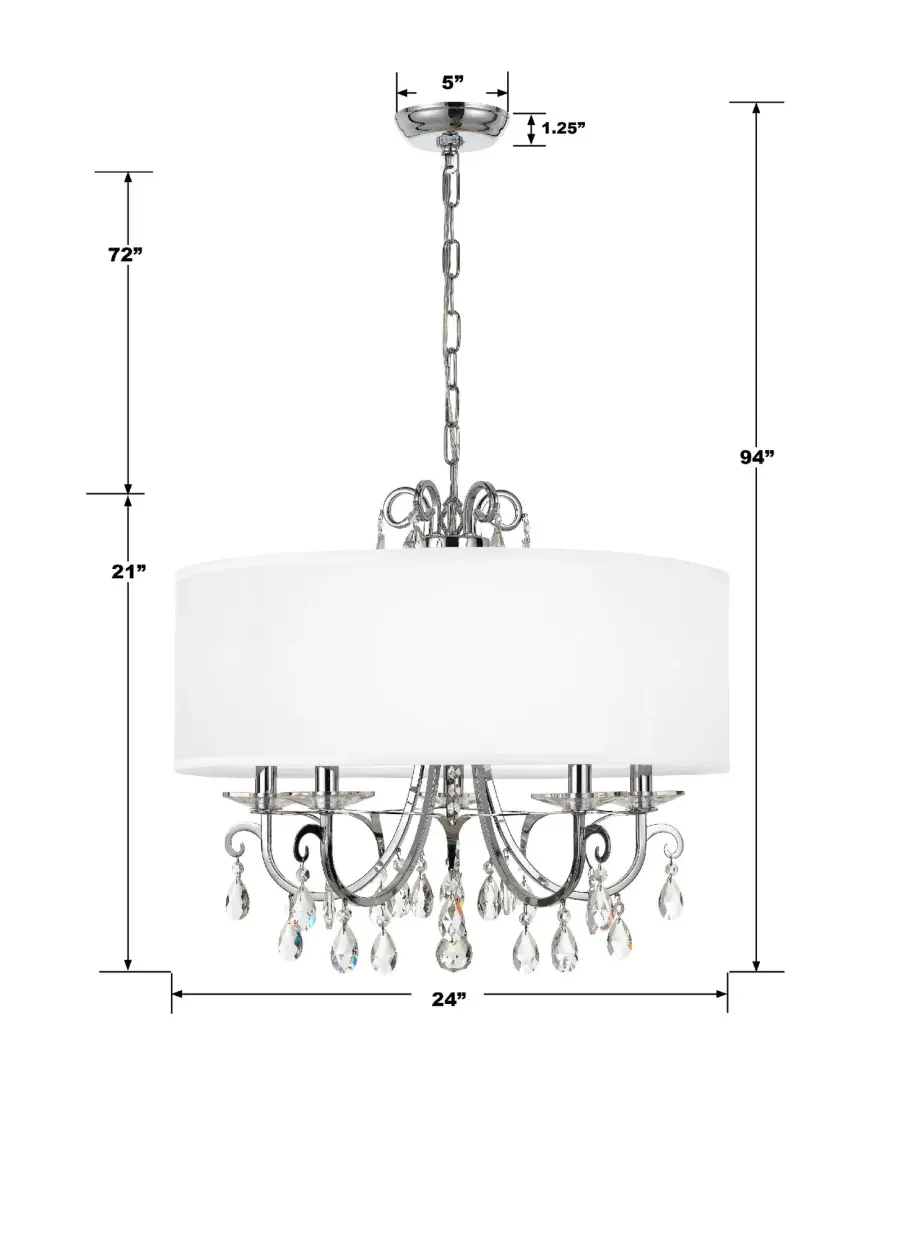 Othello 24" Crystal Chandelier in Matte Black - Image 11