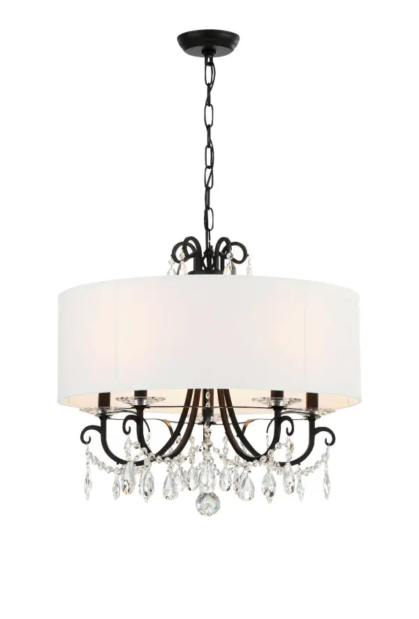 Othello 24" Crystal Chandelier in Matte Black - Image 13
