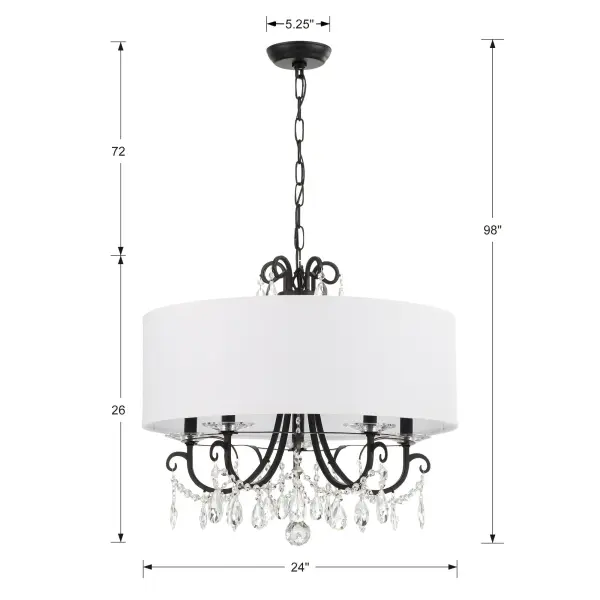 Othello 24" Crystal Chandelier in Matte Black - Image 19