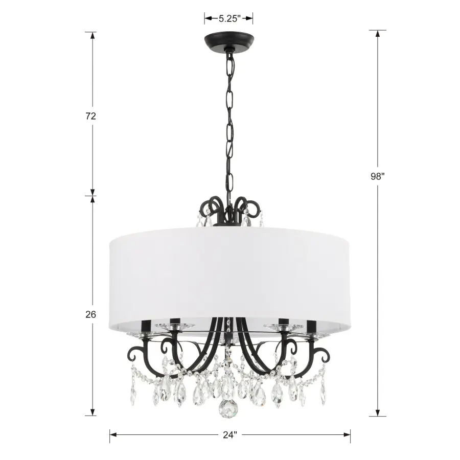 Othello 24" Crystal Chandelier in Matte Black - Image 19