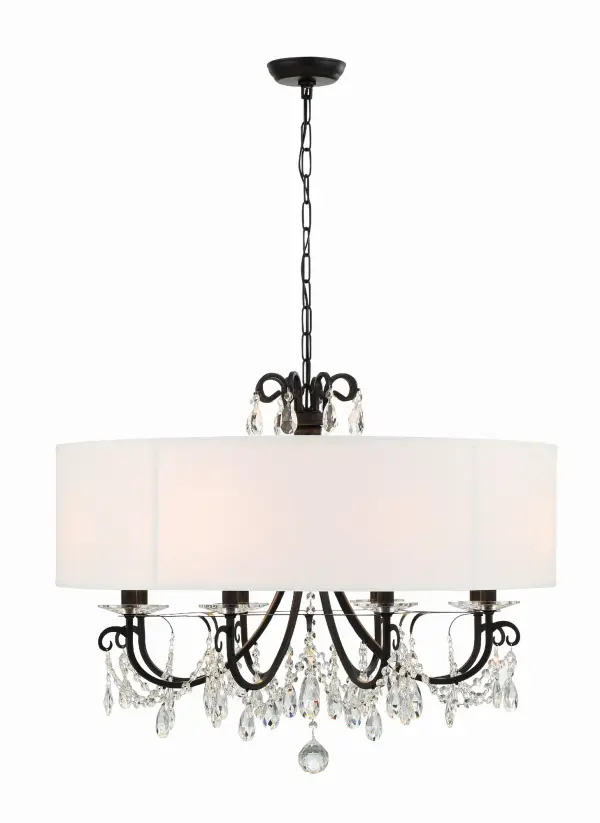 Othello 32" Matte Black Crystal Chandelier - Image 4