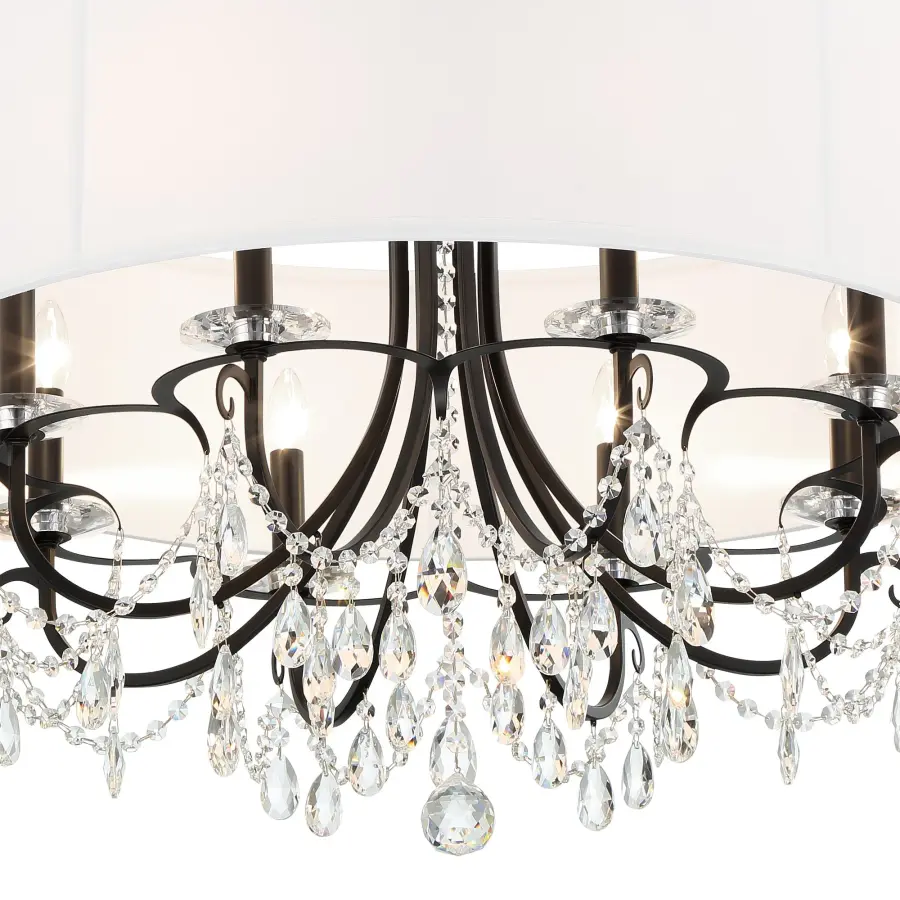 Othello 32" Matte Black Crystal Chandelier - Image 5