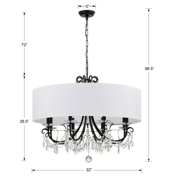 Othello 32" Matte Black Crystal Chandelier - Image 7