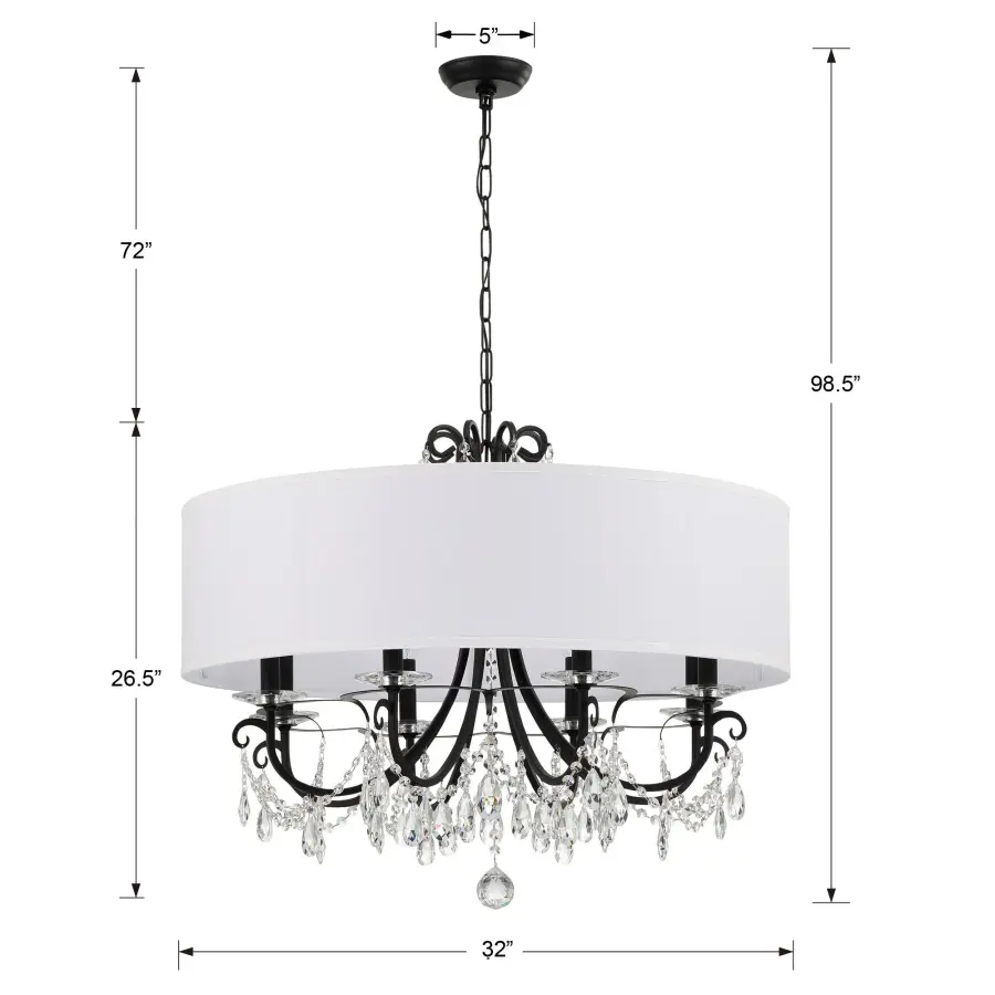 Othello 32" Matte Black Crystal Chandelier - Image 7
