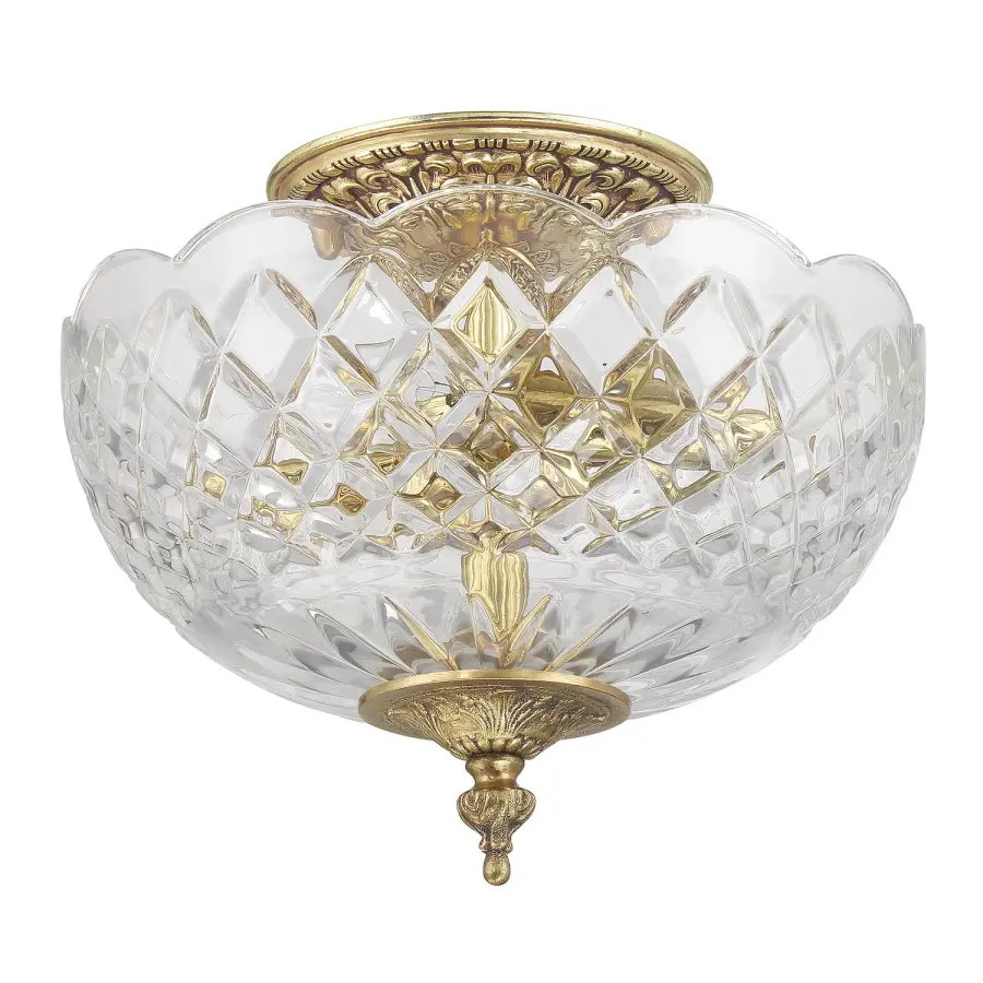 Milton 12" Semi Flush Mount in Olde Brass - Image 2