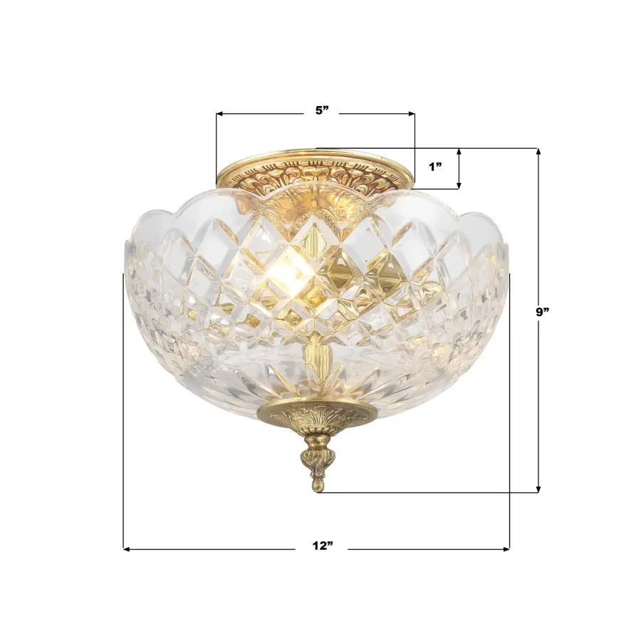 Milton 12" Semi Flush Mount in Olde Brass - Image 7