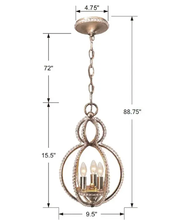 Garland 9.5" Crystal Pendant Light - Image 3