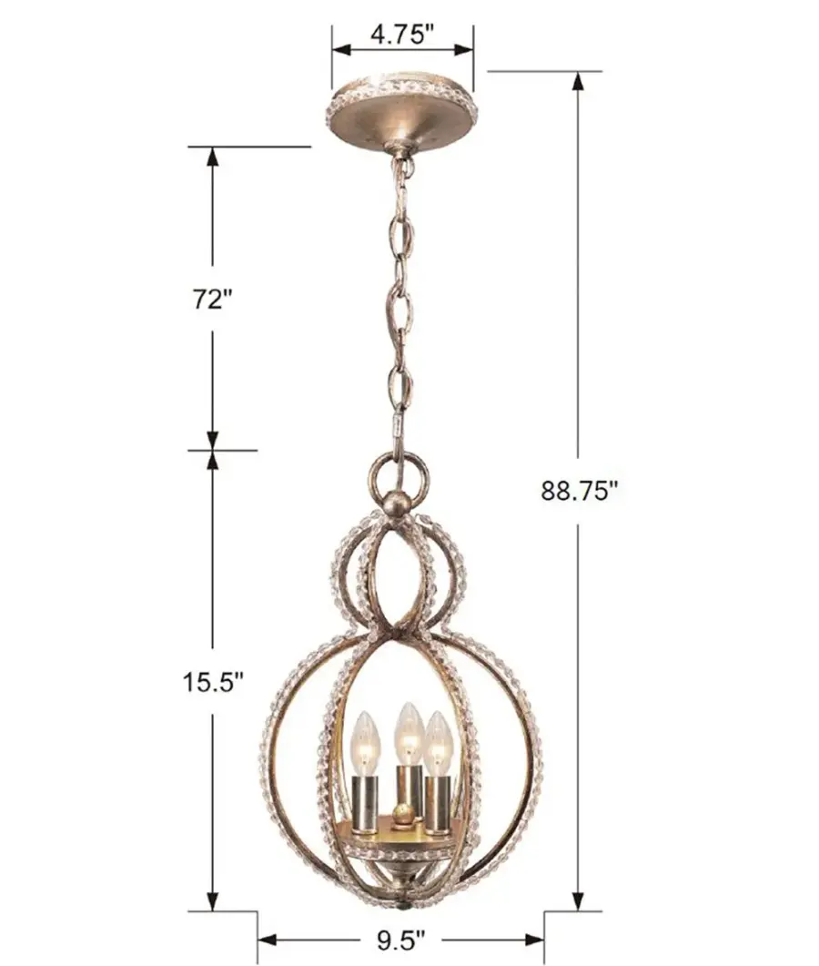 Garland 9.5" Crystal Pendant Light - Image 3