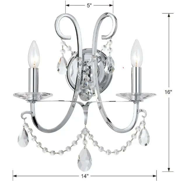 Othello 14" Crystal Sconce in Vibrant Gold - Image 19