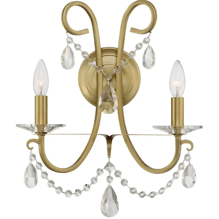 Othello 14" Crystal Sconce in Vibrant Gold - Image 3