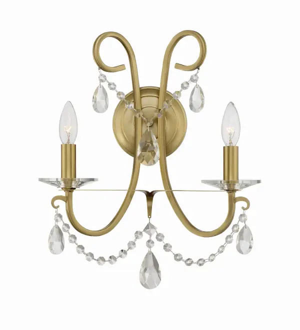 Othello 14" Crystal Wall Sconce in Vibrant Gold - Image 1