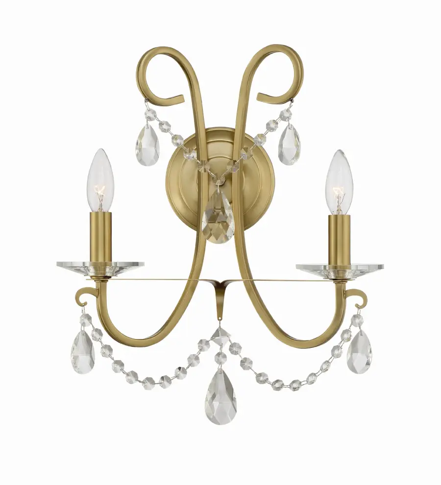 Othello 14" Crystal Wall Sconce in Vibrant Gold - Image 1