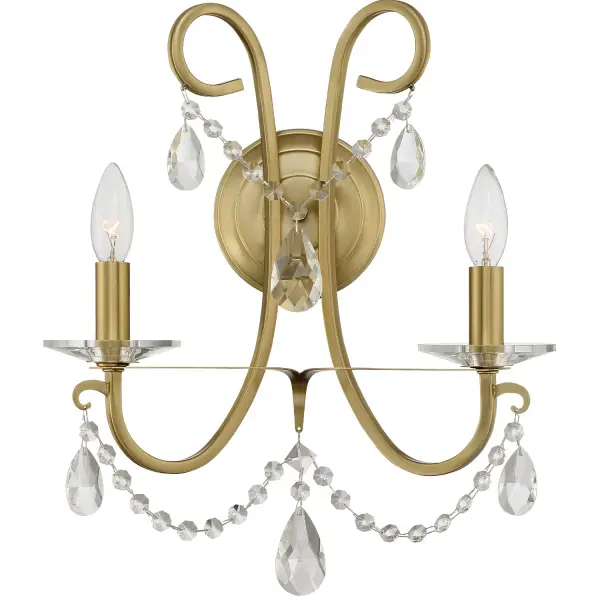 Othello 14" Crystal Wall Sconce in Vibrant Gold - Image 3