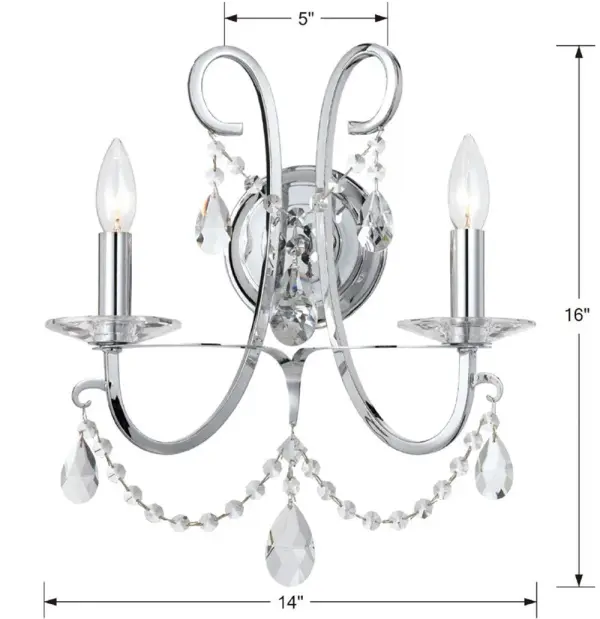 Othello 14" Crystal Wall Sconce in Vibrant Gold - Image 10