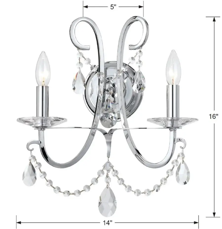 Othello 14" Crystal Wall Sconce in Vibrant Gold - Image 10