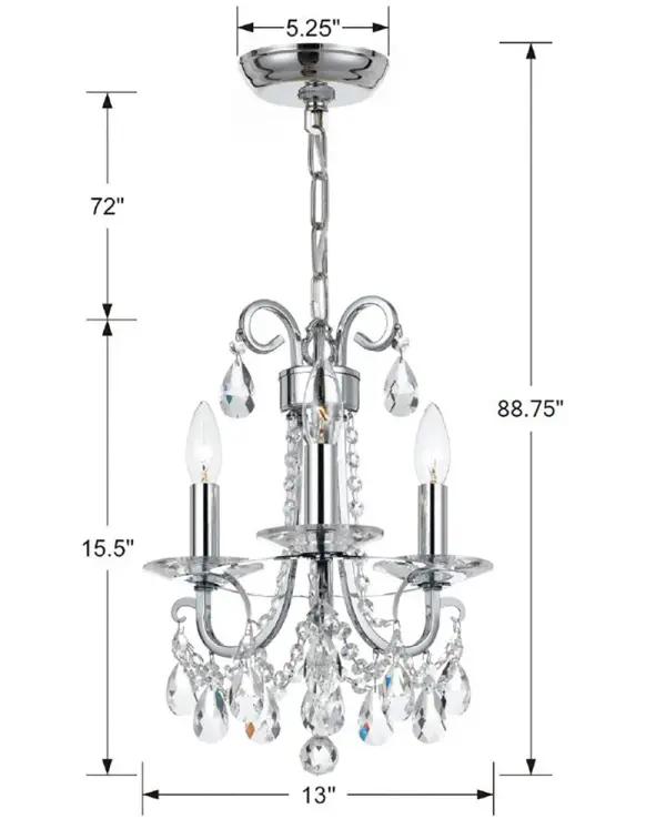 Othello 13" Crystal Chandelier - Image 2