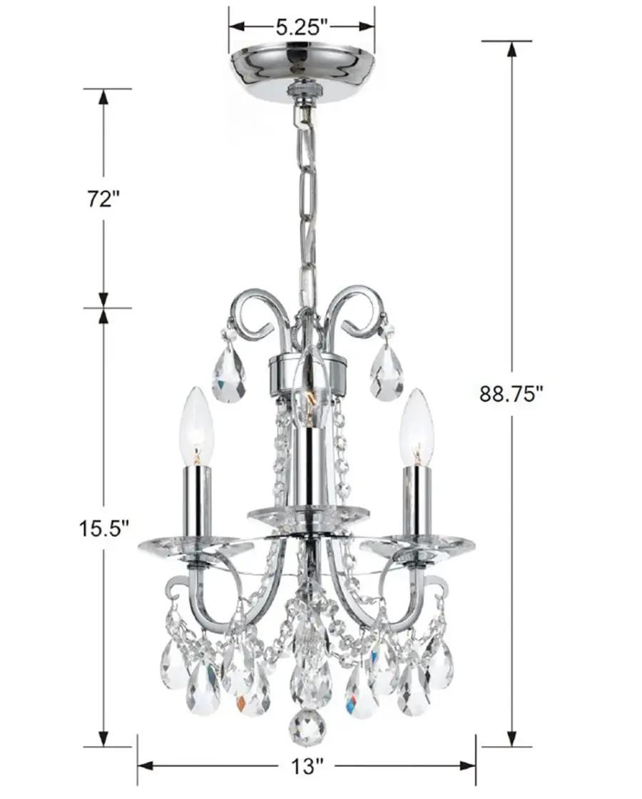 Othello 13" Crystal Chandelier - Image 2