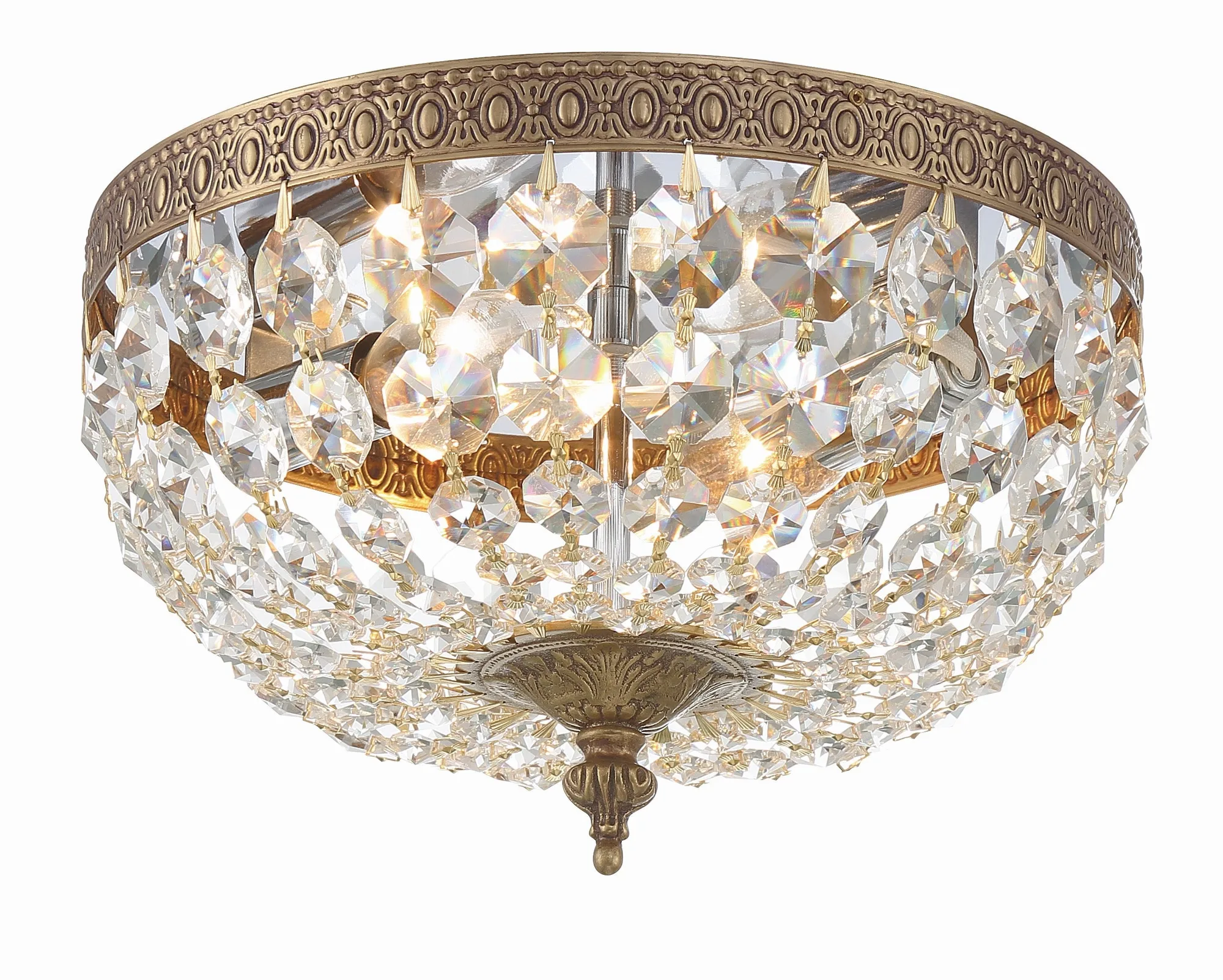 Waltham 10" Flush Mount in Olde Brass