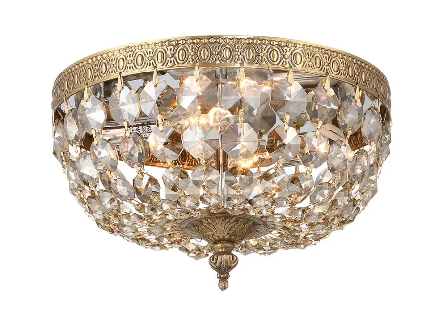 Waltham 10" Flush Mount in Olde Brass - Image 1