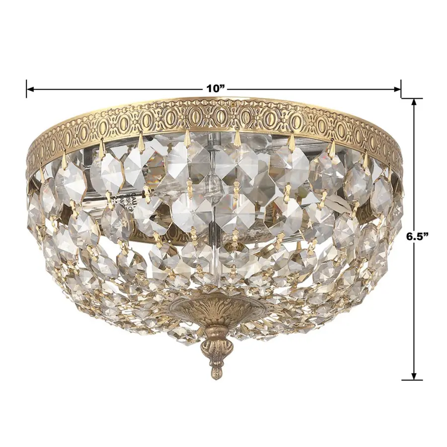 Waltham 10" Flush Mount in Olde Brass - Image 5