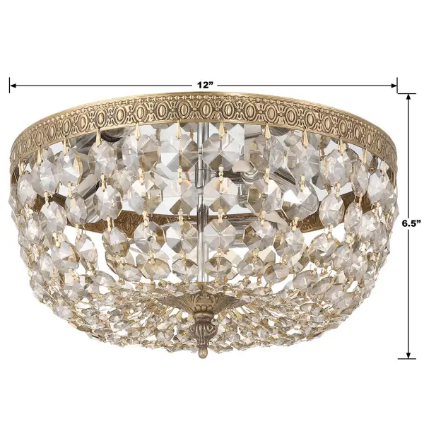 Waltham 12" Flush Mount in Olde Brass - Image 5
