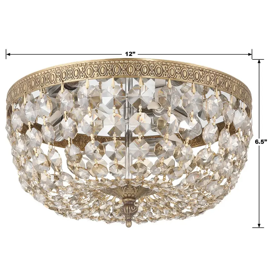 Waltham 12" Flush Mount in Olde Brass - Image 5