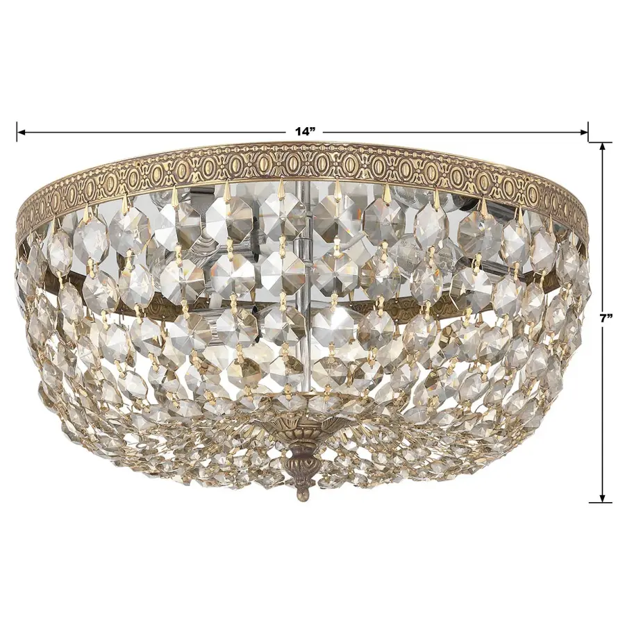 Waltham 14" Flush Mount in Olde Brass - Image 5