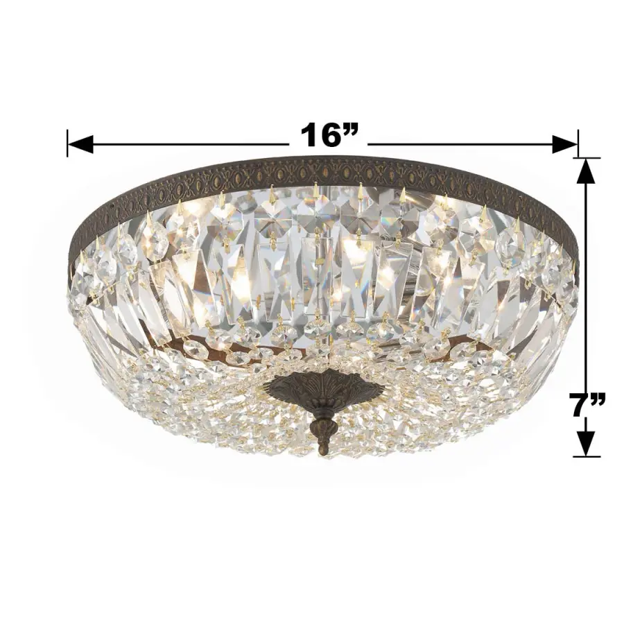Waltham 16" Flush Mount in Olde Brass - Image 13