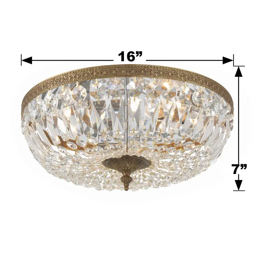 Waltham 16" Flush Mount in Olde Brass - Image 6