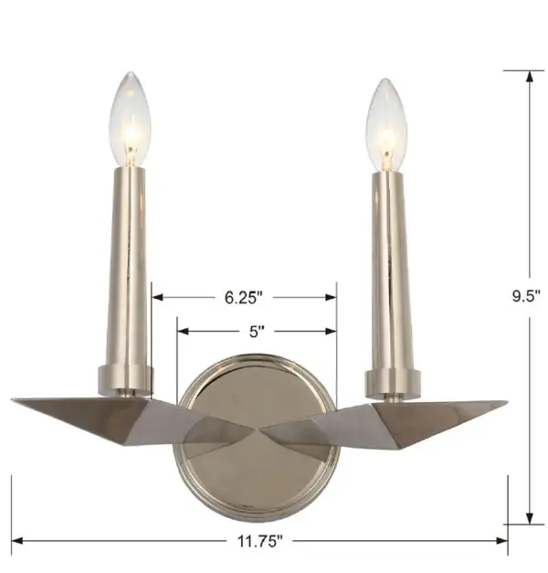 Palmer 11.75" Polished Nickel Sconce - Image 2
