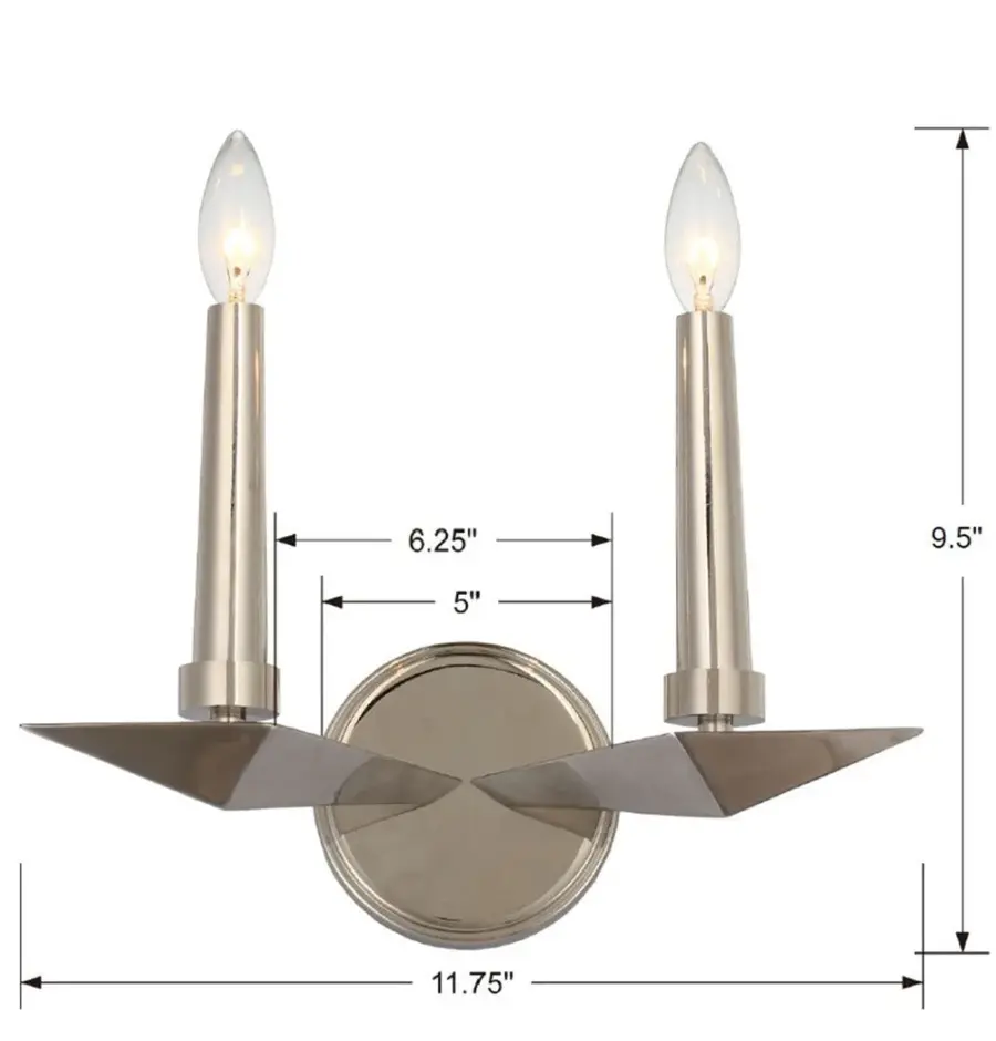 Palmer 11.75" Polished Nickel Sconce - Image 2