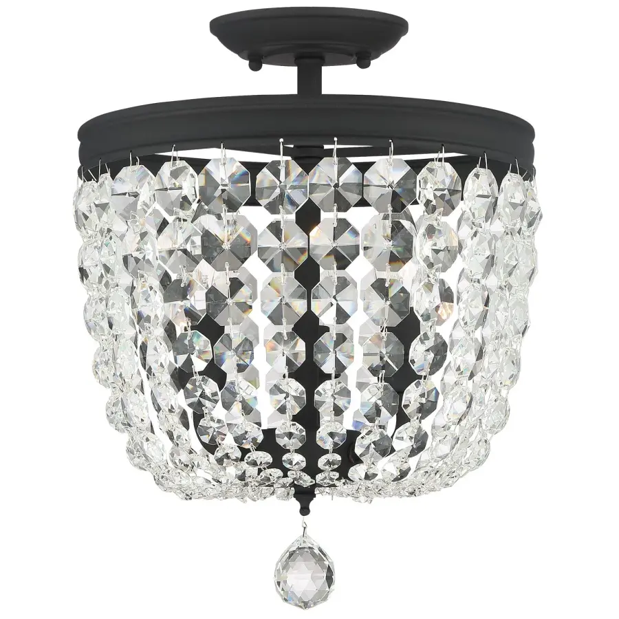 Archer 11.5" Semi Flush Mount in Black Forged - Image 1