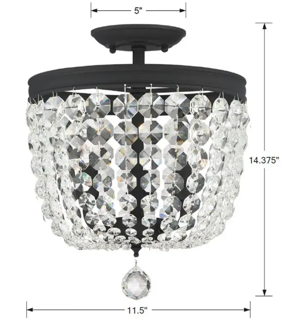 Archer 11.5" Semi Flush Mount in Black Forged - Image 3