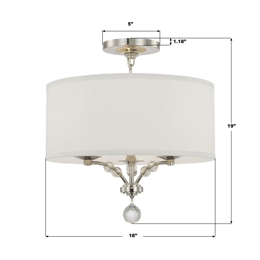 Mirage 18" Semi Flush Mount in Polished Nickel - Image 5