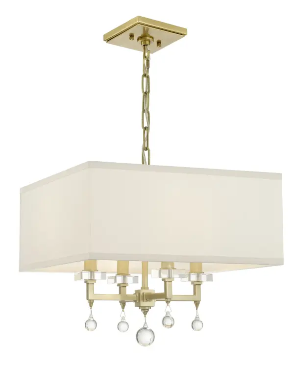 The Paxton chandelier blends geometric glass bobeches with sleek crystal columns for a refined mid-century modern aesthetic. Its 16-inch width makes it perfect for intimate spaces, while the polished nickel finish adds timeless sophistication.