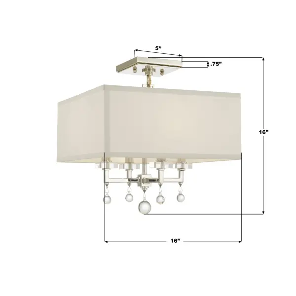 Paxton 16" Semi Flush Mount in Polished Nickel - Image 11