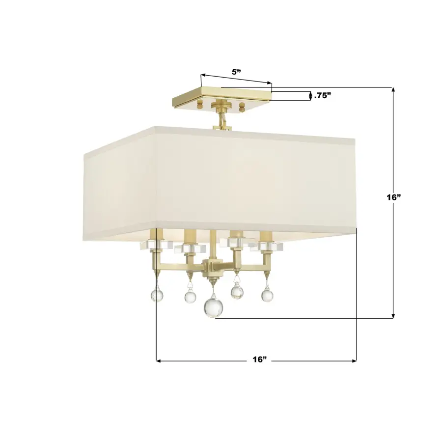 Paxton 16" Semi Flush Mount in Polished Nickel - Image 5