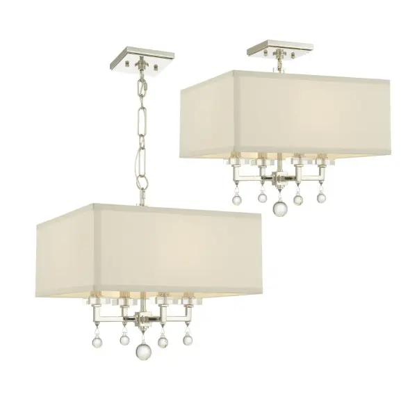 Paxton 16" Semi Flush Mount in Polished Nickel - Image 8