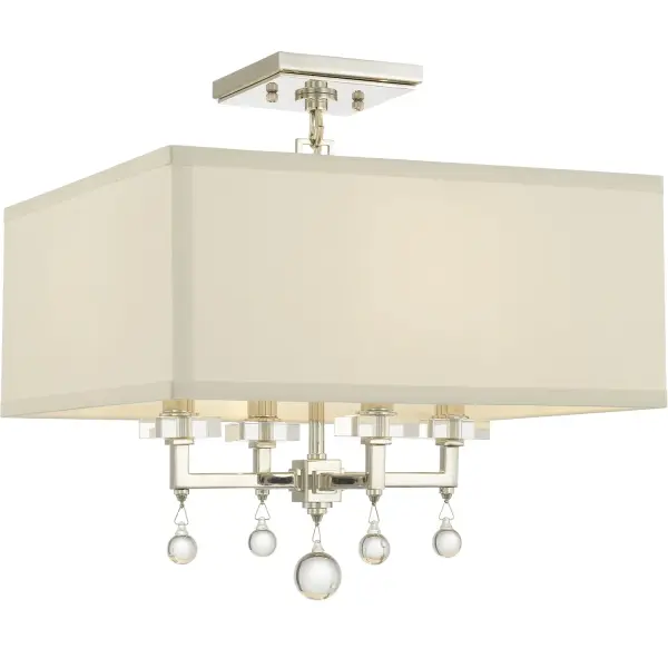 Paxton 16" Semi Flush Mount in Polished Nickel - Image 9