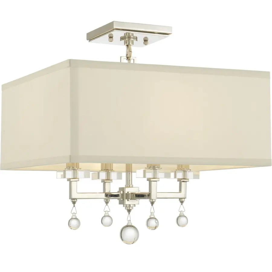 Paxton 16" Semi Flush Mount in Polished Nickel - Image 9