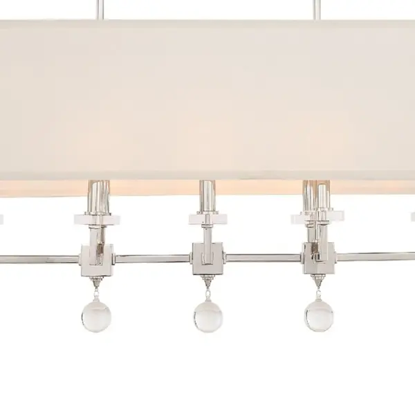 Sophisticated Linear Chandelier with Crystal and Glass Details - Image 11