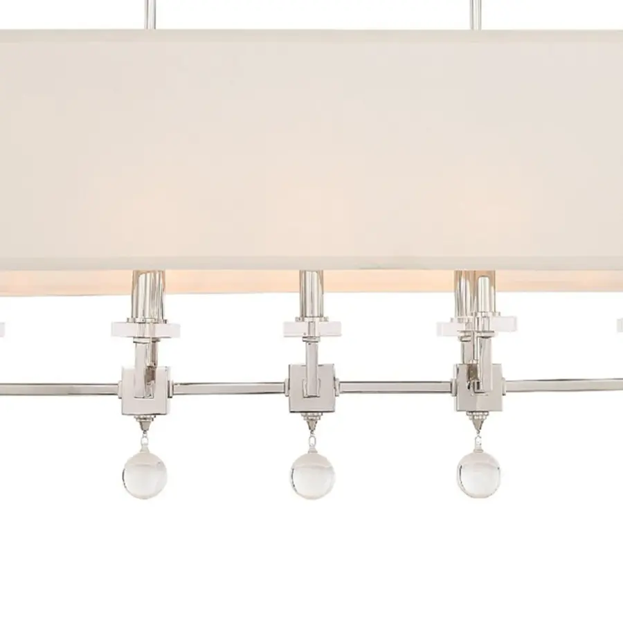 Sophisticated Linear Chandelier with Crystal and Glass Details - Image 11