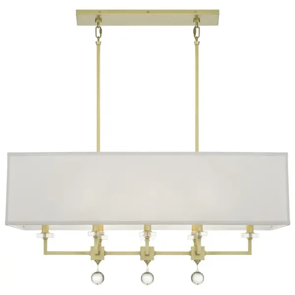 Sophisticated Linear Chandelier with Crystal and Glass Details - Image 3