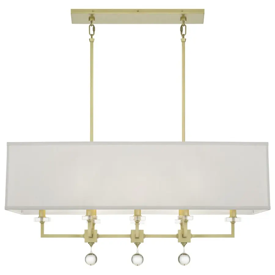 Sophisticated Linear Chandelier with Crystal and Glass Details - Image 3