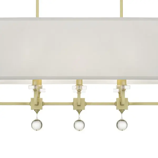 Sophisticated Linear Chandelier with Crystal and Glass Details - Image 4
