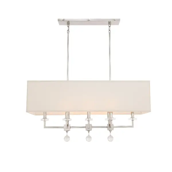 Sophisticated Linear Chandelier with Crystal and Glass Details - Image 8