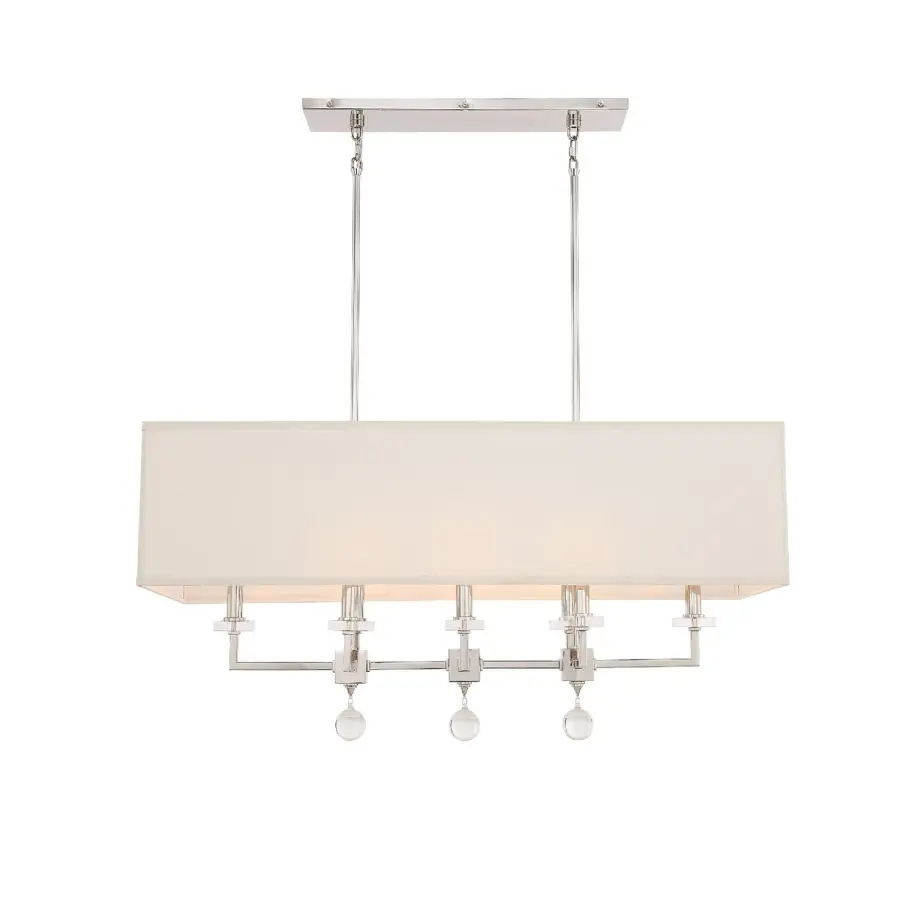 Sophisticated Linear Chandelier with Crystal and Glass Details - Image 8
